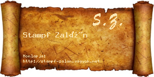 Stampf Zalán névjegykártya
